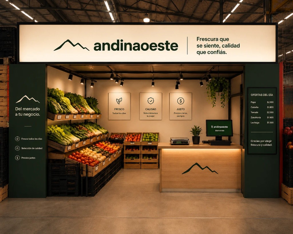 Puesto de frutas y hortalizas andinaoeste en Mendoza